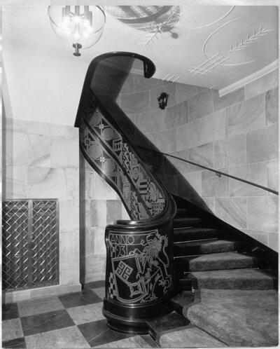 Robinson-Crusoe-Haus Treppenaufgang im EG (1931-44)