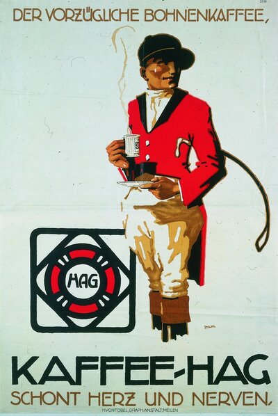 50_5 HAG-Plakat Reiter 1925 (Stahl für Vontobel, Meilen Schweiz)