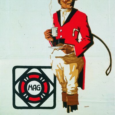 50_5 HAG-Plakat Reiter 1925 (Stahl für Vontobel, Meilen Schweiz)